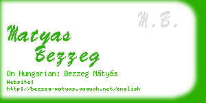 matyas bezzeg business card